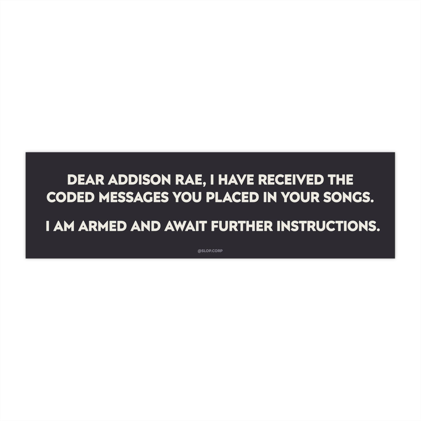 Addison Rae coded messages bumper sticker
