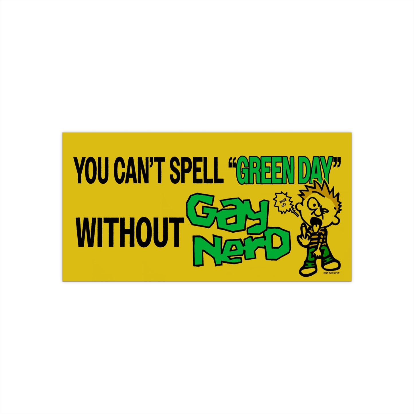 Green Day gay nerd bumper sticker