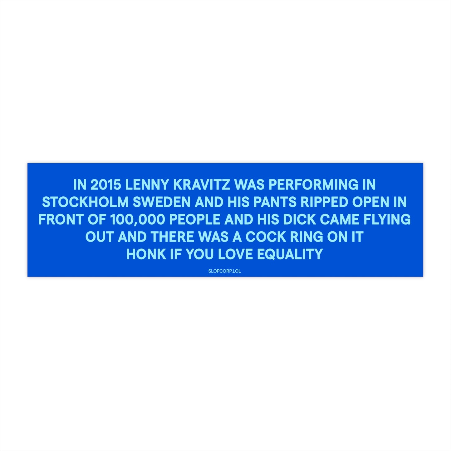 Lenny Kravitz ripped pants bumper sticker