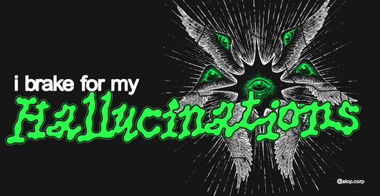 I brake for my hallucinations bumper sticker